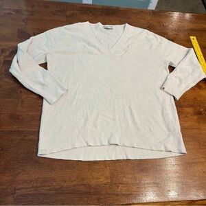 Barefoot Dream CozyChic Ultra lite cream v neck sweater size small